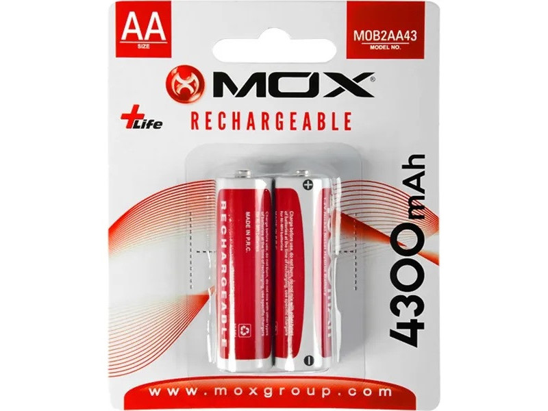 Pila MOX AA Recargable 4300mAh MOB2AA43 (2 Unidades)