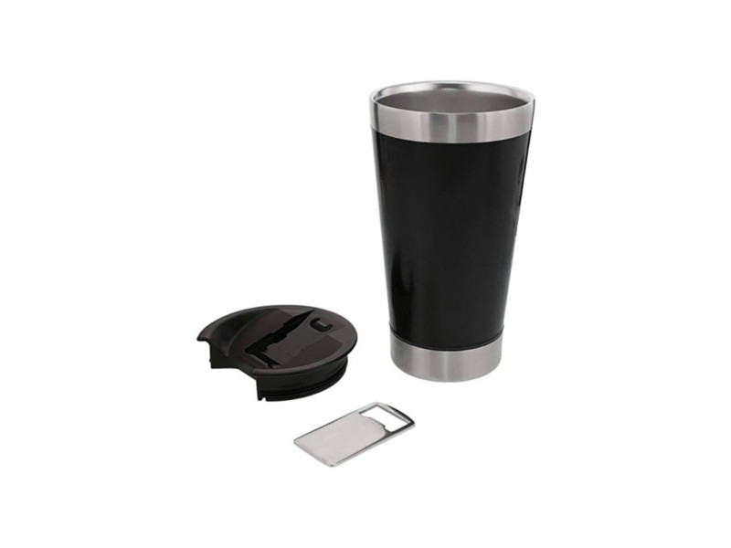 Vaso Termico LUO C/ Abridor 600ML LU-472 (NEGRO)